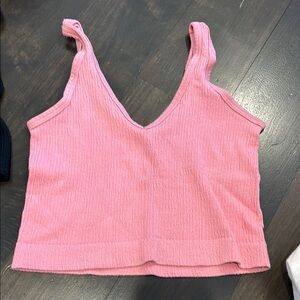 Pink Ribbed Women's Top